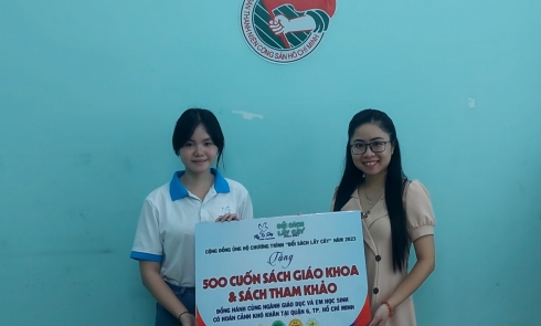 Biên bản xác nhận tài trợ trao tặng 500 cuốn sách giáo khoa, sách tham khảo cho Quận Đoàn, Hội LHTN Việt Nam Quận 6, TP. Hồ Chí Minh.