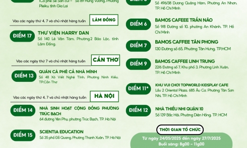 CÔNG BỐ DANH SÁCH ĐỊA ĐIỂM TIẾP NHẬN QUY ĐỔI CHƯƠNG TRÌNH “ ĐỔI SÁCH LẤY CÂY” 2025 (MỚI)