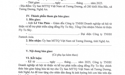 Biên bản xác nhận tài trợ Coolmate - Dự án 
