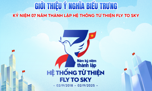Giới thiệu ý nghĩa biểu trưng (logo) Kỷ niệm 07 năm thành lập Hệ thống từ thiện Fly To Sky (02/09/2018 – 02/09/2025) 