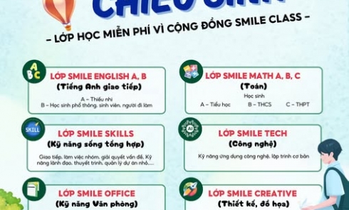THÔNG BÁO CHIÊU SINH LỚP HỌC MIỄN PHÍ SMILE CLASS - GIAI ĐOẠN 03