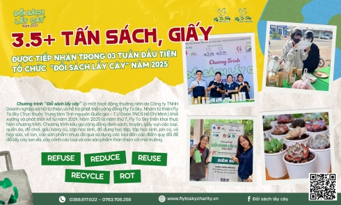 Hơn 3,5 tấn sách, giấy các loại được quy đổi trong 03 tuần đầu tiên Chương trình “Đổi sách lấy cây” năm 2025