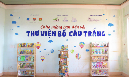 Biên bản xác nhận tài trợ công trình Thư viện Bồ câu trắng cho Trường THCS Nguyễn Huệ, thôn Tung Blai, xã Ia Dreng, huyện Chư Pưh, tỉnh Gia Lai