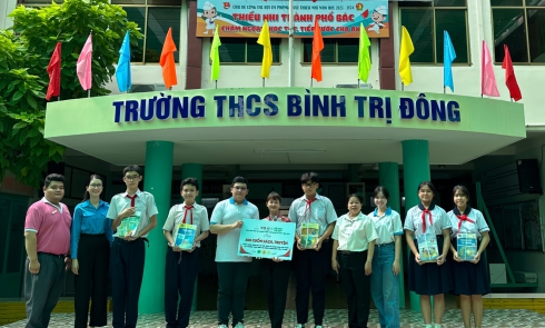 Biên bản xác nhận tài trợ trao tặng 500 cuốn sách đồng hành cùng Trường THCS Bình Trị Đông, quận Bình Tân