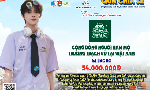 Cộng đồng người hâm mộ Trương Trạch Vũ tại Việt Nam chia sẻ yêu thương cùng miền Bắc