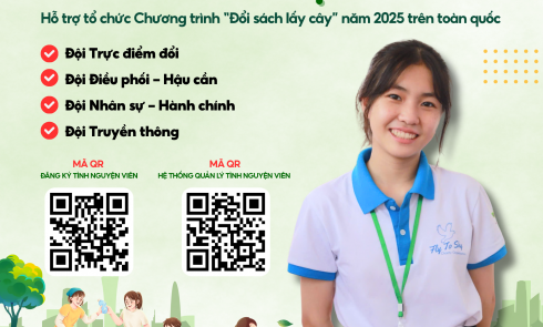Tuyển tình nguyện viên hỗ trợ tổ chức Chương trình Đổi sách lấy cây năm 2025 trên toàn quốc
