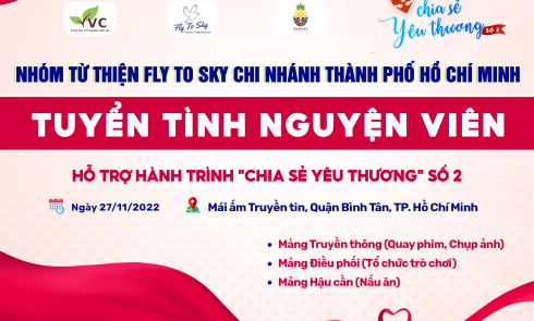 Chi nhánh Thành phố Hồ Chí Minh Tuyển tình nguyện viên ngắn hạn hỗ trợ Hành trình Chia sẻ yêu thương số 02